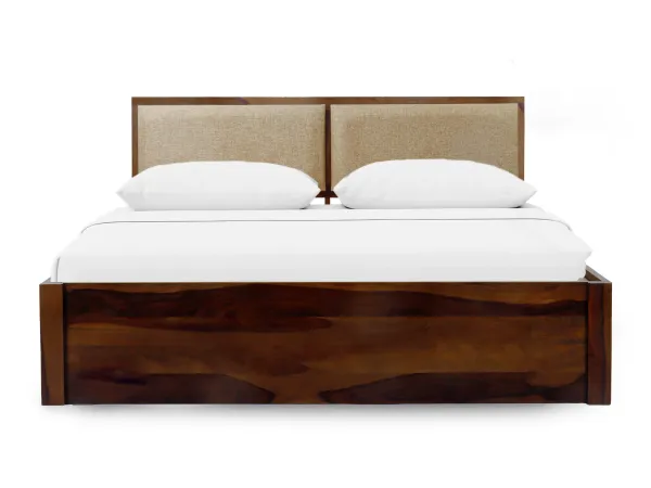 Vesta Solid Wood King Size Double Bed with 6 Inches Latex Foam Mattress
